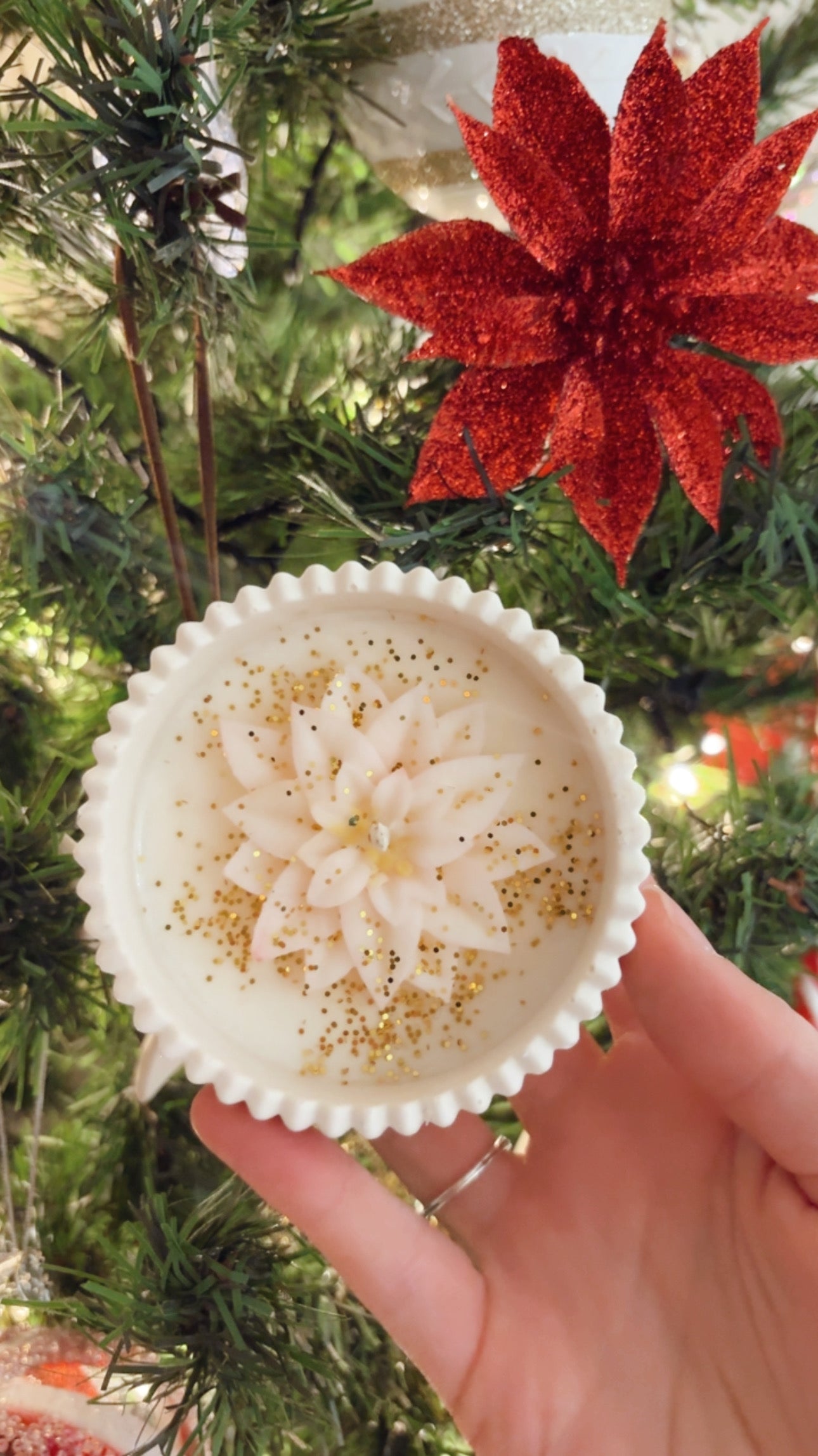 Bougie de Noël Fleur d'or